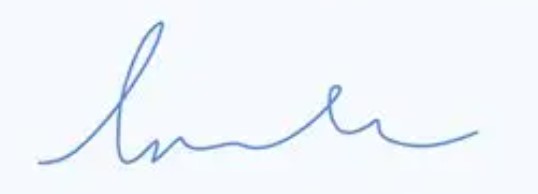 Acceptable signature example